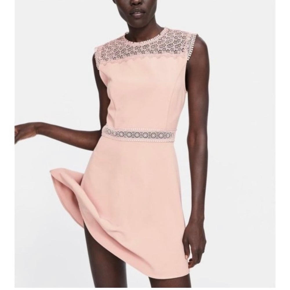 Zara Contrasting Lace Dress Size S